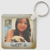 甘い16ヴィンテージフォトフレーム、16誕生日 キーホルダー (裏面)
