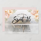 甘い16ヴィンテージフローラおとぎ話ミスティ湖 招待状 (正面/裏面)