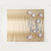 甘い16人モダンの金ゴールドガール16誕生日風船 タペストリー (正面(横))