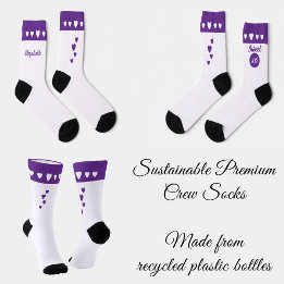 甘い16名の紫色の誕生日 ソックス