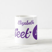 甘い16名16th誕生日パープル コーヒーマグカップ (中央)