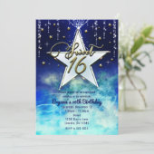 甘い16天の雲と金ゴールド星パーティー 招待状 (スタンド正面)