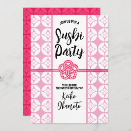 甘い16寿司パーティー花菱七宝紋花菱七宝 招待状
