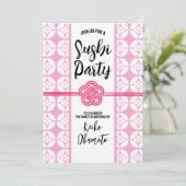 甘い16寿司パーティー花菱七宝紋花菱七宝 招待状 (スタンド正面)