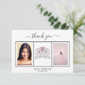 甘い16感謝していユーのカスタム写真白黒 サンキューカード (スタンド正面)