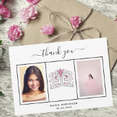 甘い16感謝していユーのカスタム写真白黒 サンキューカード