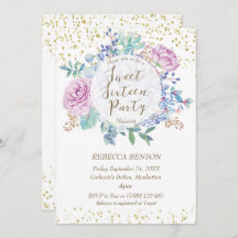 甘い16招待は多肉フェイク金ゴールド紙吹雪