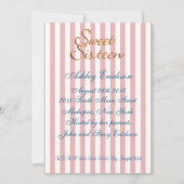 甘い16招待ランとストライプ 招待状 (裏面)