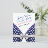 甘い16招待状カラフル、斑点と弓 インビテーションポストカード (スタンド正面)