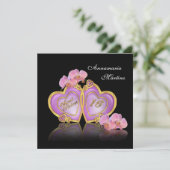 甘い16招待状ピンクとブラック 招待状 (スタンド正面)