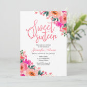 甘い16招待状ホットピンクフローラ 招待状 (スタンド正面)