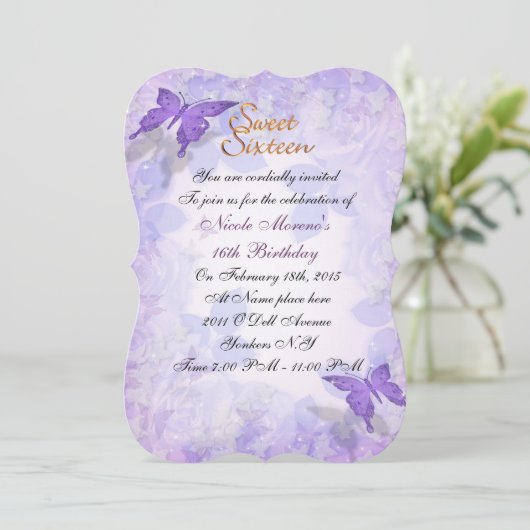 甘い16招待紫の蝶 招待状 (スタンド正面)