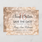 甘い16日付を保存バラ金ゴールドグリッターライト セーブザデート (正面/裏面)