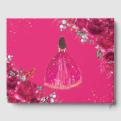 甘い16明るい赤紫色ホットピンクフローラ花プリンセス ゲストブック (裏面)