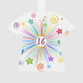 甘い16星スワーズクリスマス誕生日Tシャツ オーナメント (裏面)