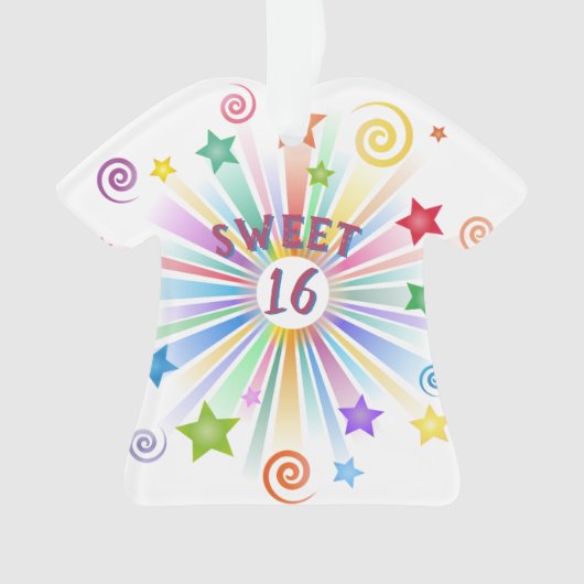 甘い16星スワーズクリスマス誕生日Tシャツ オーナメント (正面)