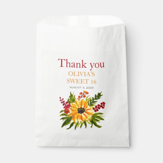 甘い16歳16歳の誕生日パーティーひまわり国 フェイバーバッグ (正面)