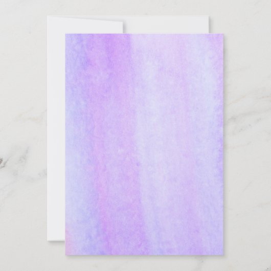 甘い16水彩バラ紫色のフレームフローラ 招待状 (裏面)