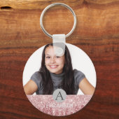 甘い16滴下グリッターバラ金ゴールドピンク写真 キーホルダー (正面)