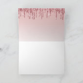 甘い16滴下グリッターバラ金ゴールドピンク写真 招待状 (内部)