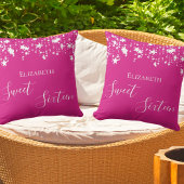 甘い16熱いピンクの白い星名 クッション