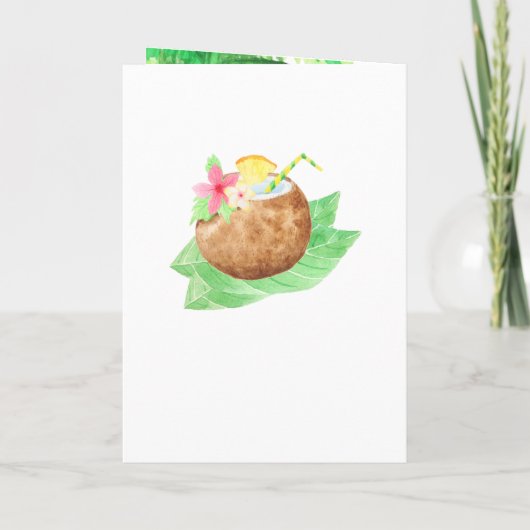 甘い16熱帯サマーウォーターカラーハワイアンルアウ（ハワイ式宴会） 招待状 (裏面)