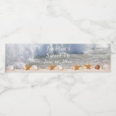 甘い16熱帯ビーチシーシェル波 ペットボトルラベル (シングルラベル)