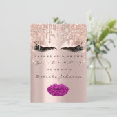 甘い16番目のドリップグリッターブライダルメイクアップパープルリップ 招待状 (スタンド正面)