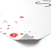 甘い16白い赤いグリッターウェルカムバルーン ポスター (角)