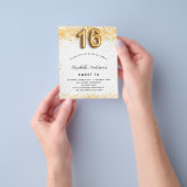 甘い16白い金ゴールドグリッター予算 チラシ (手)