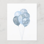 甘い16白い青のバルーン予算の招待 チラシ (裏面)