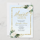 甘い16白フローラオンダスティブルー 招待状 (正面)