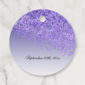 甘い16秋パープルグリッター パーソナライズされた フェイバータグ (裏面)
