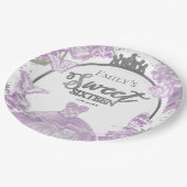 甘い16紙プレートバタフライラベンダードレス ペーパープレート (アングル)