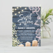 甘い16素朴ブルーウッドストリングラモダンイト 招待状 (スタンド正面)