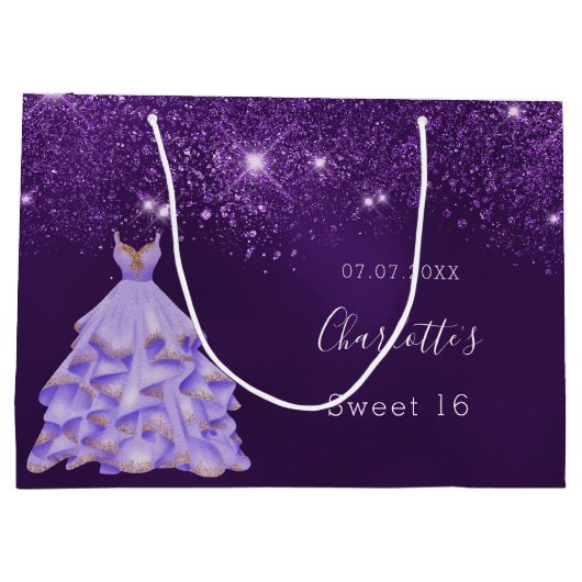 甘い16紫のグリッターダストドレス名 ラージペーパーバッグ (裏面)