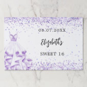 甘い16紫の白いドレス ペーパーパッド (正面)