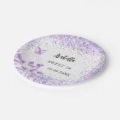 甘い16紫の白いドレス ペーパープレート (アングル)