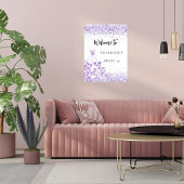 甘い16紫の白のドレス歓迎パーティー ポスター