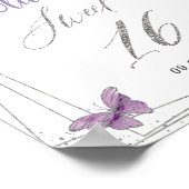 甘い16紫の薄紫フローラ銀蝶 ポスター (角)