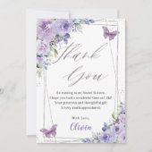 甘い16紫の16の薄紫フローラ蝶 サンキューカード (正面)