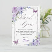 甘い16紫の16の薄紫フローラ蝶 サンキューカード (スタンド正面)