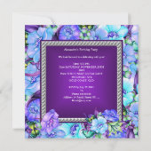 甘い16紫エレガントのシルバージュエルフラワー 招待状 (裏面)