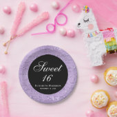 甘い16紫エレガントの誕生日パーティー ペーパープレート (パーティー)