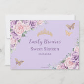 甘い16紫薄紫ピンクフローラ蝶の写真 招待状 (裏面)