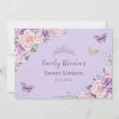 甘い16紫薄紫ピンクフローラ蝶の写真 招待状 (裏面)