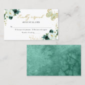 甘い16緑のフローラ蝶RSVPエンクロージャ 名刺 (正面/裏面)