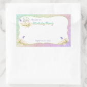 甘い16虹と蝶の誕生日パーティー 長方形シール (バッグ)