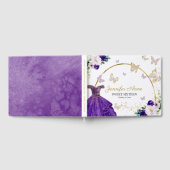 甘い16蝶の花パープルドレス ゲストブック (全面)