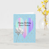 甘い16誕生日カードとレインボーハート カード (黄色い花)